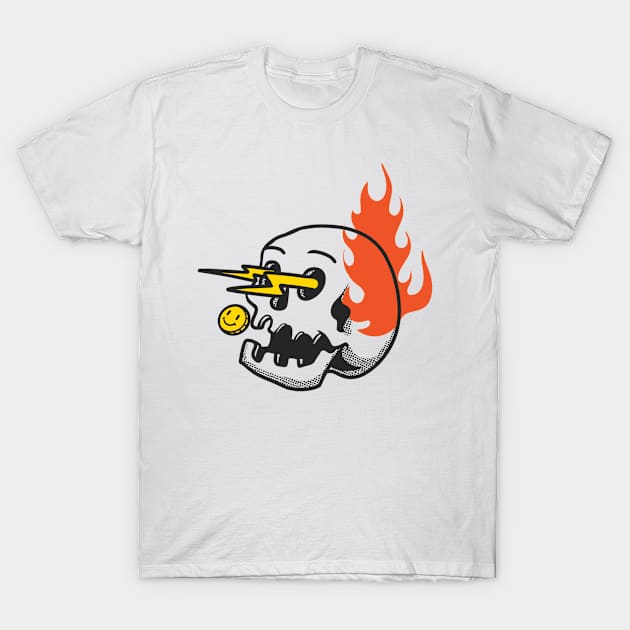 Burning Skull T-Shirt by phsycartwork